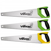 Draper Venom® 2 x First Fix & 1 x Second Fix Double Ground Handsaws, 500mm, 7tpi/8ppi & 11tpi/12ppi (Pack of 3)