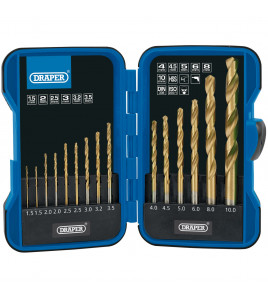 HSS Titanium Nitride Coated Drill Bit Set (15 Piece)