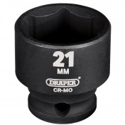 Draper HI-TORQ® Metric Impact Socket, 3/8 Sq. Dr., 21mm