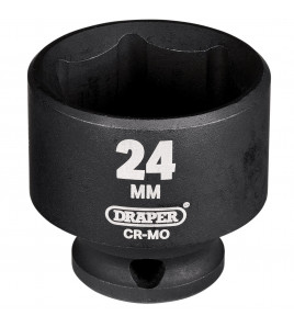 Draper HI-TORQ® Metric Impact Socket, 3/8 Sq. Dr., 24mm