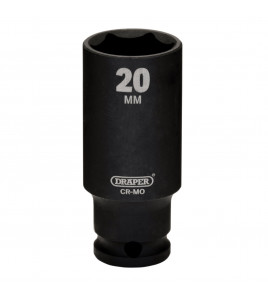 Draper HI-TORQ® Metric Deep Impact Socket, 3/8 Sq. Dr., 20mm