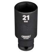 Draper HI-TORQ® Metric Deep Impact Socket, 3/8 Sq. Dr., 21mm