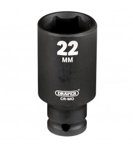 Draper HI-TORQ® Metric Deep Impact Socket, 3/8 Sq. Dr., 22mm