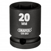 Draper Hi-TORQ® Impact Socket, 1/2 Sq. Dr., 20mm