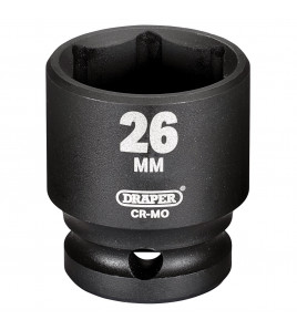 Draper Hi-TORQ® Impact Socket, 1/2 Sq. Dr., 26mm