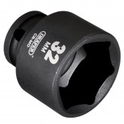 Draper Hi-TORQ® Impact Socket, 1/2 Sq. Dr., 32mm