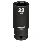 Draper Hi-TORQ® Deep Impact Socket, 1/2 Sq. Dr., 23mm