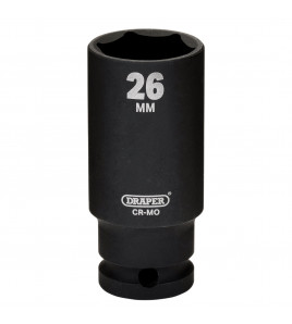 Draper HI-TORQ® Metric Deep Impact Socket, 1/2 Sq. Dr., 26mm
