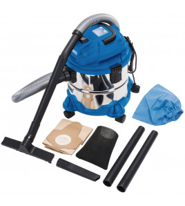 230V Wet and Dry Vacuum Cleaner with Stainless Steel Tank, 15L, 1250W