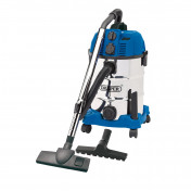 230V Wet and Dry Vacuum Cleaner with Stainless Steel Tank and Integrated Power Out-Take Socket, 30L, 1300W