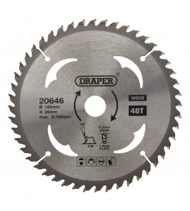 TCT Circular Saw Blade for Wood, 165 x 20mm, 48T