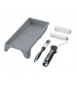 High-Density Foam Paint Roller and Brush Set with Soft Grip (5 Piece)