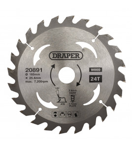 TCT Circular Saw Blade for Wood, 185 x 25.4mm, 24T
