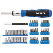 Ratchet Screwdriver Socket and Bit Set, 1/4 Sq. Dr. (40 Piece)