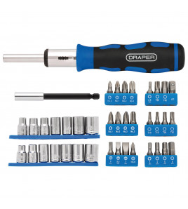 Ratchet Screwdriver Socket and Bit Set, 1/4 Sq. Dr. (40 Piece)