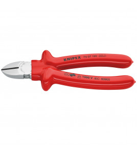 KNIPEX 70 07 180 Diagonal Cutter with dipped insulation, VDE-tested chrome-plated, 180mm