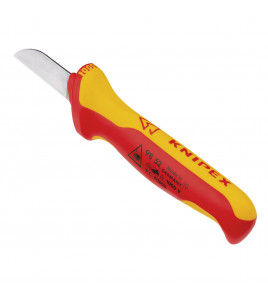 KNIPEX 98 52 VDE Cable Knife with Multi-Component Handle, 190mm