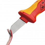 KNIPEX 98 52 Cable Knife insulating multi-component handle, VDE-tested, 190mm