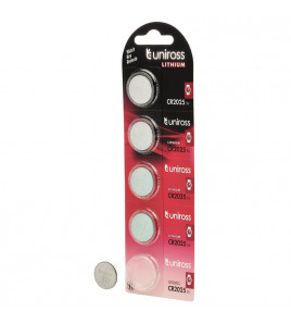 Uniross Lithium Coin Cell CR2025 Batteries (Pack of 5)