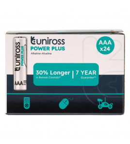 Uniross LR03 AAA Power Plus Alkaline Batteries (Pack of 24)