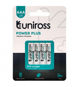 Uniross LR03 AAA Power Plus Alkaline Batteries (Pack of 4)