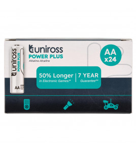 Uniross LR6 AA Power Plus Alkaline Batteries (Pack of 24)