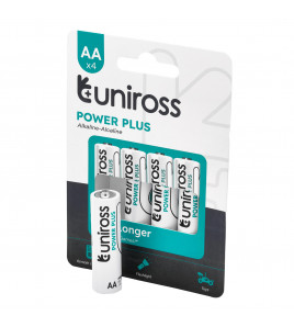 Uniross LR6 AA Power Plus Alkaline Batteries (Pack of 4)