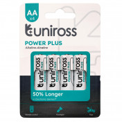 Uniross LR6 AA Power Plus Alkaline Batteries (Pack of 4)