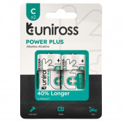 Uniross LR14 C Power Plus Alkaline Batteries (Pack of 2)