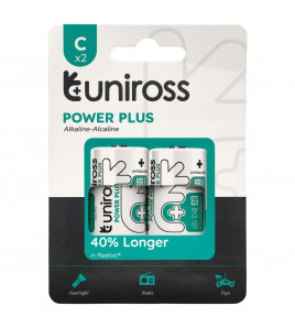 Uniross LR14 C Power Plus Alkaline Batteries (Pack of 2)