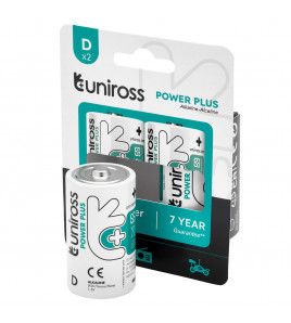 Uniross LR20 D Power Plus Alkaline Batteries (Pack of 2)