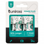 Uniross LR20 D Power Plus Alkaline Batteries (Pack of 2)
