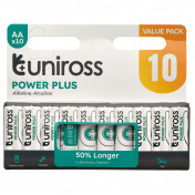 Uniross LR6 AA Power Plus Alkaline Batteries (Pack of 10)