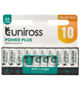 Uniross LR6 AA Power Plus Alkaline Batteries (Pack of 10)