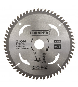 TCT Circular Saw Blade for Laminate & Wood, 185 x 25.4mm, 60T