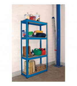 Steel Shelving Unit, 4 Shelves, L760 x W300 x H1520mm