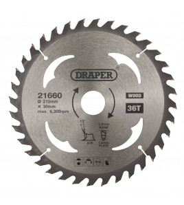 TCT Circular Saw Blade for Wood, 210 x 30mm, 36T