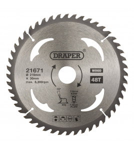 TCT Circular Saw Blade for Wood, 210 x 30mm, 48T