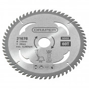 TCT Circular Saw Blade for Wood, 210 x 30mm, 60T