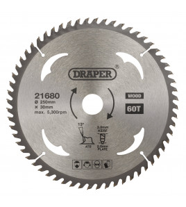 TCT Circular Saw Blade for Wood, 250 x 30mm, 60T