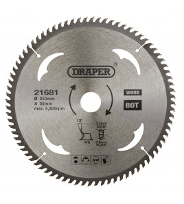 TCT Circular Saw Blade for Wood, 250 x 30mm, 80T