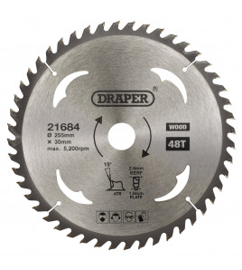 TCT Circular Saw Blade for Wood, 255 x 30mm, 48T