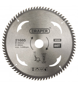 TCT Circular Saw Blade for Wood, 255 x 30mm, 80T