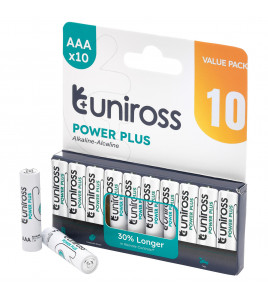 Uniross LR03 AAA Power Plus Alkaline Batteries (Pack of 10)