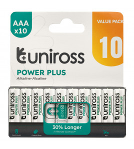 Uniross LR03 AAA Power Plus Alkaline Batteries (Pack of 10)