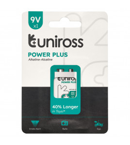 Uniross 6LR61 9V Power Plus Alkaline Battery