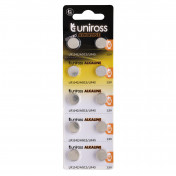 Uniross Akaline Coin Cells LR44 AG13 Batteries (Pack of 10)