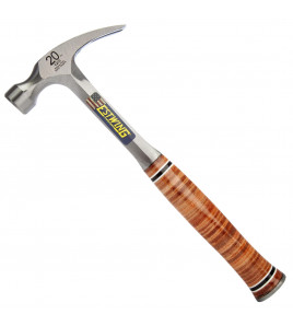Estwing E20S Straight Claw Hammer with Leather Grip, 20oz/560g