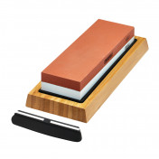 Double Sided Whetstone Sharpening Stone with Non-Slip Base and Angle Guide, 1000/6000 Grit