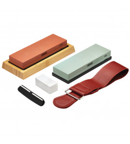 Whetstone Sharpening Stone Set with Non-Slip Base and Angle Guide, 400/1000/3000/8000 Grit